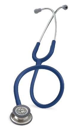 3M Littmann Classic III Stethoscope, Stainless-Steel-Finish Chestpiece, Navy Blue Tube, 27 inch, 5622