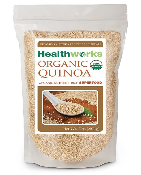 Organic Quinoa 2lbs 100% USDA Certified White Whole Grain Quinoa by Healthworks
