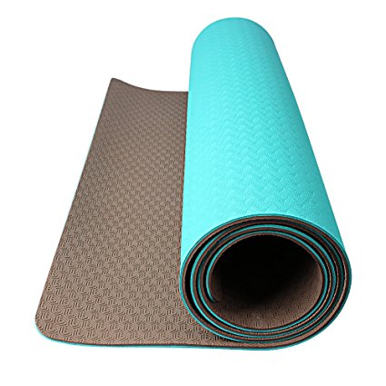 OXA 6mm Extra Thick Yoga Mat 71"X 28" with Carrying Strap and Belt,Non Slip and Anti-tear Eco Friendly TPE Hot Pilates Mat