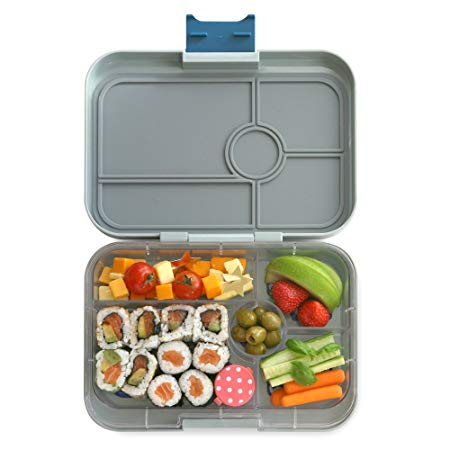 YUMBOX TAPAS Larger Size (Flat Iron Gray) Leakproof Bento lunch box with 5 compartment non-illustrated food tray or Adults, Teens & Pre-teens