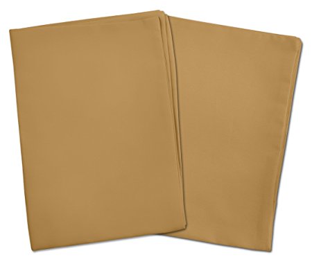 2 Light Brown Toddler Pillowcases - Envelope Style - For Pillows Sized 13x18 and 14x19 - 100% Cotton With Percale Weave - Machine Washable - 2 Pack