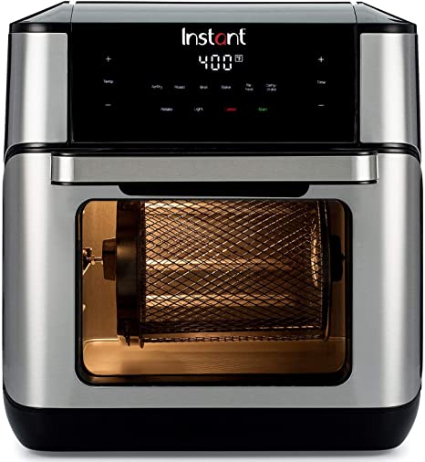 Instant Vortex Plus 7-in-1 Air Fryer, Toaster Oven, and Rotisserie Oven, 10 Quart, 7 Programs, Air Fry, Rotisserie, Roast, Broil, Bake, Reheat, and Dehydrate