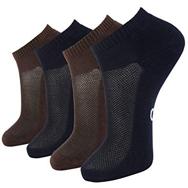 MD 4 Pack Mens Bamboo Low Cut Casual Socks Moisture Wicking & Odor Resistant Cushioned Athletic Socks