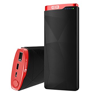 Elephone Thunder 16000mAh QC3.0 Power Bank with LG Chips, Type C Two-way Charging, Qualcomm Quick Charge 3.0 Technology Portable Charger for Samsung Galaxy S7, iPhone 7, iPad and More (Red)