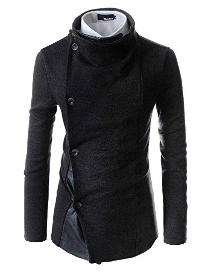 (GD93) Slim Stylish Unbalanced Metallic Leather Point Knitted Cardigan Sweaters
