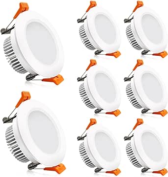 2 Inch LED Downlight, Recessed Lighting Dimmable Ceiling Light, 3W, 4000K Natural White, CRI80 with LED Driver(35W Halogen Equivalent), 8 Pack