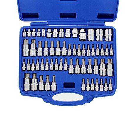 ABN 60 Piece Torx Star Socket Set - Chrome Vanadium Steel, in Molded Case