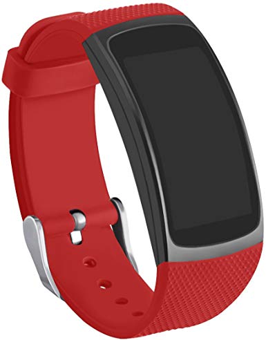Compatible Gear Fit2 Bands, GHIJKL Silicone Replacement Strap for Samsung Gear Fit 2 & 2 Pro Tracker (New Red)