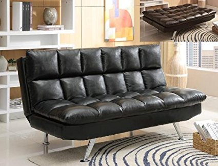 Sundown Adjustable Sofa in Black by Crown Mark