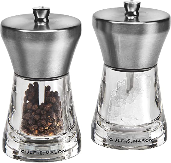 Cole and Mason H307198P Precision Chester Salt and Pepper Gift Set 110 mm, Transparent/Silver