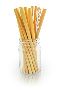 Reusable Bamboo Drinking Straws | BPA Free | Ecological Alternative to Plastic Straws | Strong & Durable Bamboo Multi-Usage Straw |20 Straws | 8.7 Inch | Bambaw