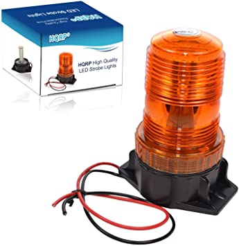 HQRP 360 Degrees 12-100V 30-LED Strobe Light Amber Mini Beacon for Safety Work & Maximum Visibility