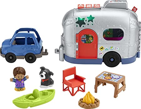 Fisher-Price Little People Light-Up Learning Camper, 2-in-1 Vehicle and Interactive playset with Lights, Music and Educational Songs for Ages 1 to 5