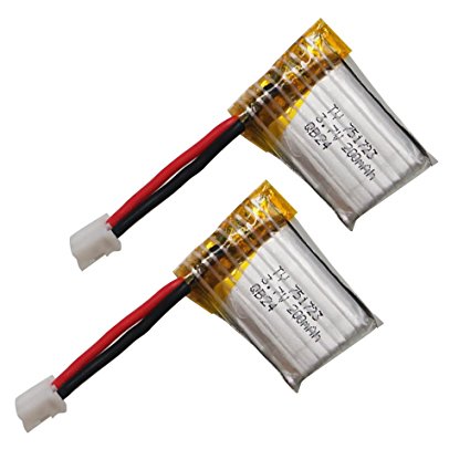 ARRIS 3.7V 200MAH 25C Lipo Battery for ARRIS Poke Micro FPV RC Quadcopter Drone UPO RTF (2PCS)