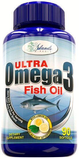 Omega 3 Fish Oil 2,600mg Maximum Strength Pills With Lemon Oil For No Fish Burps or Aftertaste 650mg DHA   860mg EPA Molecularly Distilled Triglycerides & Best Fatty Acid Supplements - 90 Capsules