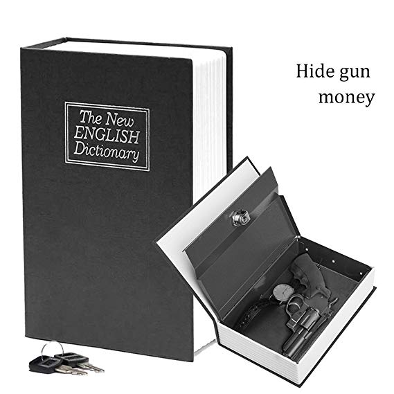 Book Safe with Key Lock-HENGSHENG Dictionary Diversion Secret Book Safe,Full Size 9.5 x 6.1 x 2.1 inches-Black