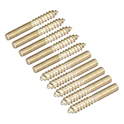 uxcell M5x40mm Hanger Bolts, 12pcs Double Ended Thread Dowel Screws for Wood Furniture