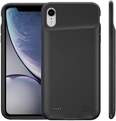 Battery Case for iPhone XR(6.1inch),7000mAh Portable Charging Case for iPhone XR Rechargeable Backup External Battery Pack Extended Battery Protective Charger Case(XDL-640MW)-Black