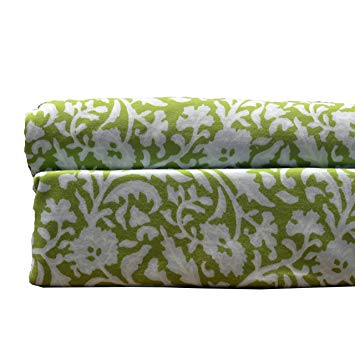 Brielle Egyptian Cotton Jersey, Standard Pillow Case Set, Green Print