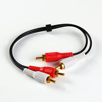 Noise Cancellation Gold-Plated RCA 2 Male to Male Audio Video Cable (1FT)