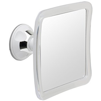 Mirrorvana Fogless Shower Mirror with Lock Suction-Cup, 6.3" x 6.3", Perfect Fog Free Shaving