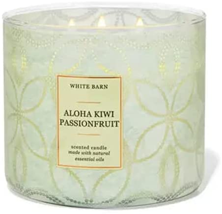 Bath & Body Works, White Barn 3-Wick Candle w/Essential Oils - 14.5 oz - 2021 Summer Scents! (Aloha Kiwi Passionfruit)