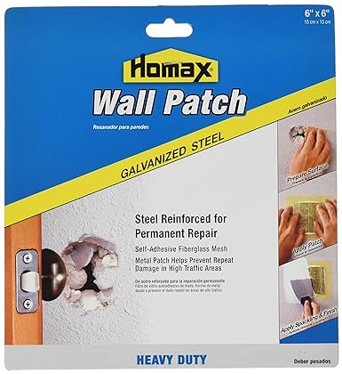 Homax Group Inc Homax Group 5506 Heavy Duty Self Adhesive Wall Repair Patch, x 6-Inch, 6 x 6