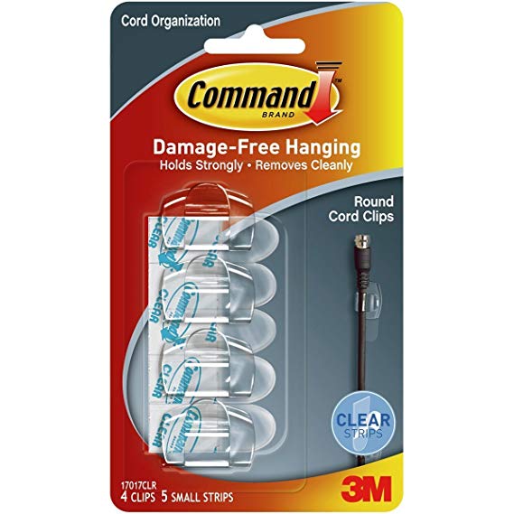 Command Cord Clips, 4-Clip, 5-Strip