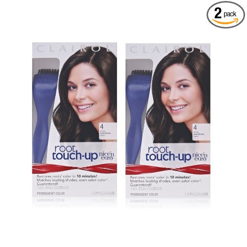 Clairol Nice 'n Easy Root Touch-Up 4 Matches Dark Brown Shades 1 Kit, (Pack of 2)