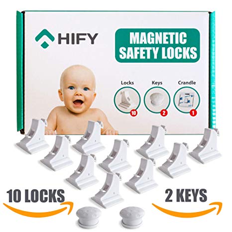 Magnetic Cabinet Locks Child Safety. Baby Proofing Cabinets & Drawers (10 2). Baby Locks with Strong 3M Adhesive. No Drilling Or Tools Needed, Fits Most Cabinets, Easy to Install & Invisible