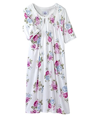 Silvert's Disabled Elderly Needs Womens Adaptive Hospital Gowns - Open Back Nightgown For Women - Easy Caregiver Assisted Dressing - Regular and Plus Sizes Available