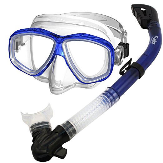 PROMATE Snorkeling Scuba Dive DRY Snorkel PURGE Mask Gear Set