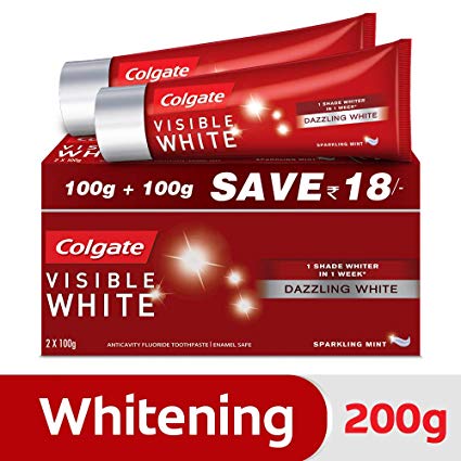 Colgate Toothpaste Visible White Sparkling Mint - 200 g (Whitening-Saver)