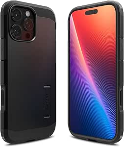 Spigen Tough Armor T (Ai) MagFit Designed for iPhone 16 Pro Max Case [Camera Control Button Cover] [Kickstand] [Military-Grade Protection] Compatible with MagSafe - Black