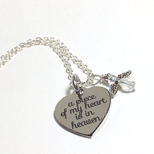 Memorial Necklace: A Piece of My Heart is in Heaven Angel