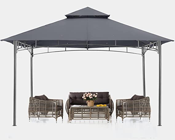 ABCCANOPY 10x 10 Gazebos, Outdoor Gazebo Canopy for Patio Garden Deck, Dark Gray