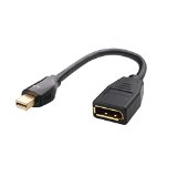 Cable Matters Mini DisplayPort Thunderbolt8482 Port Compatible to DisplayPort Male to Female Adapter in Black - 4K Resolution Ready