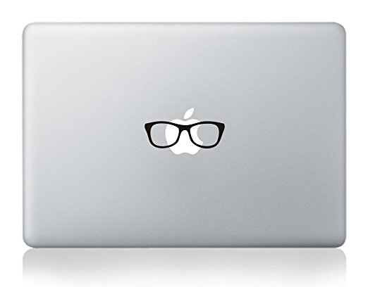 Nerd Glasses Vinyl Decal for iPad 1 2 3 4, Mini, MacBook, Air, Pro 13", 15", 17" (2 Pack)