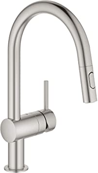 GROHE 31378DC3 Minta Single-Handle Kitchen Faucet, SuperSteel InfinityFinish