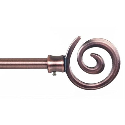 Lavish Home Spiral Curtain Rod 3/4 inch - Antique Copper