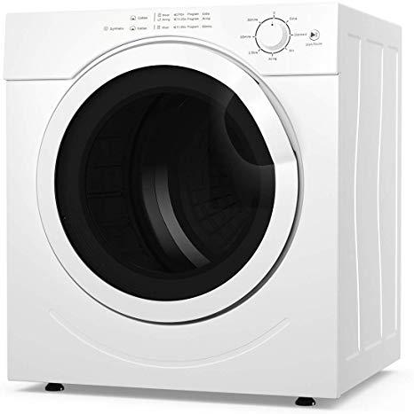 COSTWAY Electric Compact Laundry Dryer, 13LBS Capacity Tumble Dryer with 1500W Drying Power, 3.2Cubic Feet Front Load, Portable Clothes Dryer Easy Control for 7 Automatic Drying Mode, White