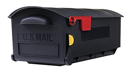Gibraltar Patriot Large Capacity Rust-Proof Plastic Black Post-Mount Mailbox, GMB515B01