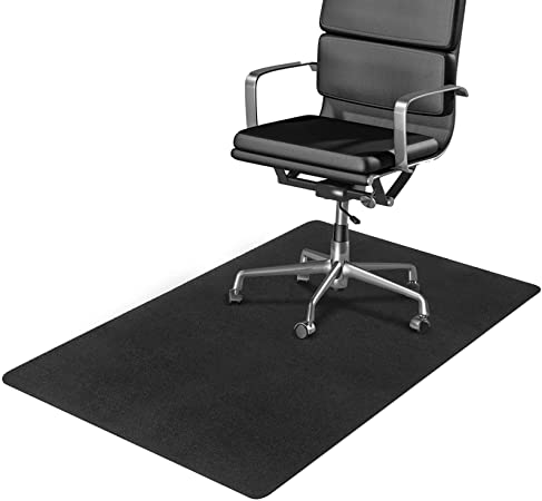 DELAM Office Chair Mat for Hardwood Floor & Tile Floor, Under Desk Chair Mats for Rolling Chair, Computer Chair Mat for Gaming, Large Anti-Slip Floor Protector Rug, Not for Carpet, 47"x35", Black