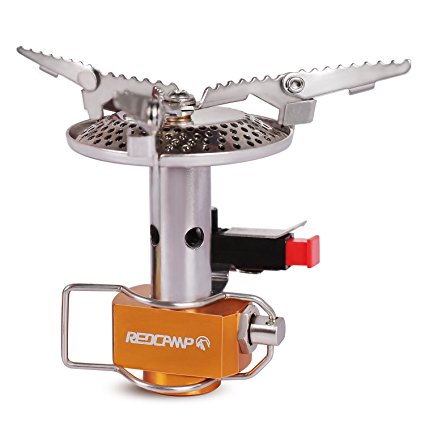 REDCAMP Mini Portable Camping Stove for Backpacking(Piezo Ignition), 3500w Ultralight for Propane Gas Canister