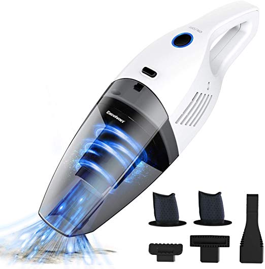 Excelvan 9000 PA High Power Handheld Vacuum Cordless - Strong Suction, Lightweight 18V Rechargeable Hand Vac with LED Light, Wet and Dry Hand Vacuum Cleaner with for ALL Debris, Home & Car