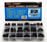 Cal Hawk AZGA125 Rubber Grommet Assortment Set Electrical Gasket 125 pc