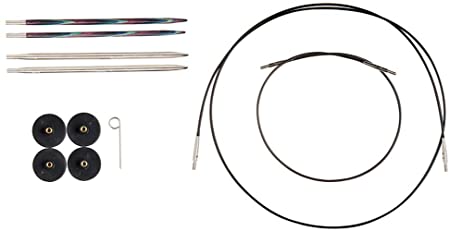 Knit Picks Try It Square Wood and Metal Interchangeable Knitting Needle Set - US 6 and 7 (Foursquare)