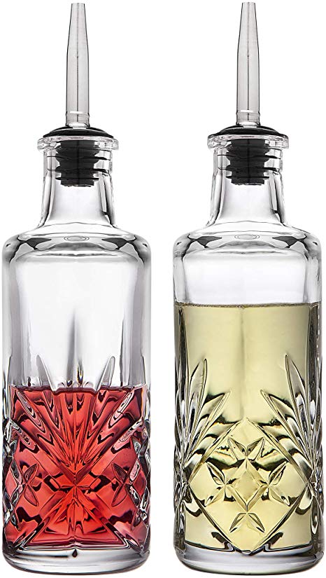 Godinger Oil and Vinegar Dispenser Cruet Set, Condiment Pourer Bottle - Dublin Collection