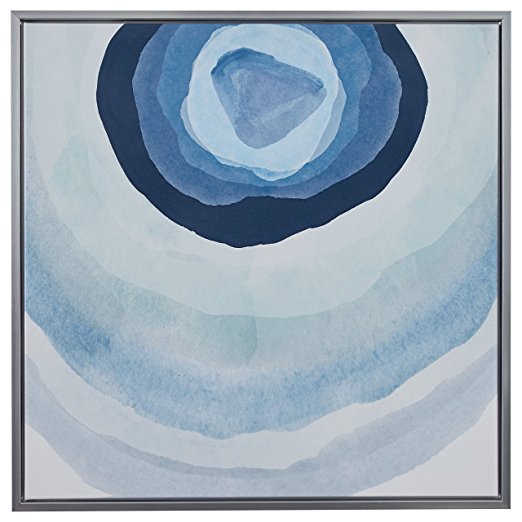 Modern Print of Blue Geode Detail in Silver Frame, 31.75" x 31.75"