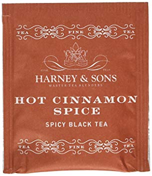Harney & Sons Hot Cinnamon Spice 50 Tea Bags (With Bonus 1 Egyptian Chamomile, 1 Green Citrus Ginkgo,1 Decaff Earl Grey,) Total of 53 Tea Bags